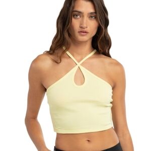 Destined Set of 2‎ Tank Top Women's Small Blue Yellow Keyhole Strappy Beach
